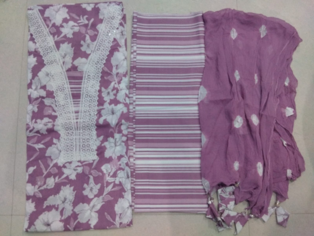 Cotton suit V neck